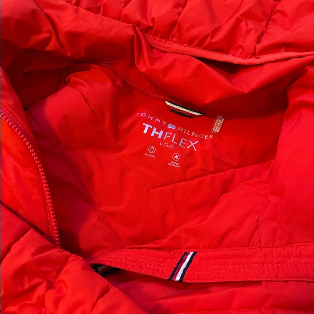 Red Tommy Hilfiger Puffer Jacket - Picture 8 of 9